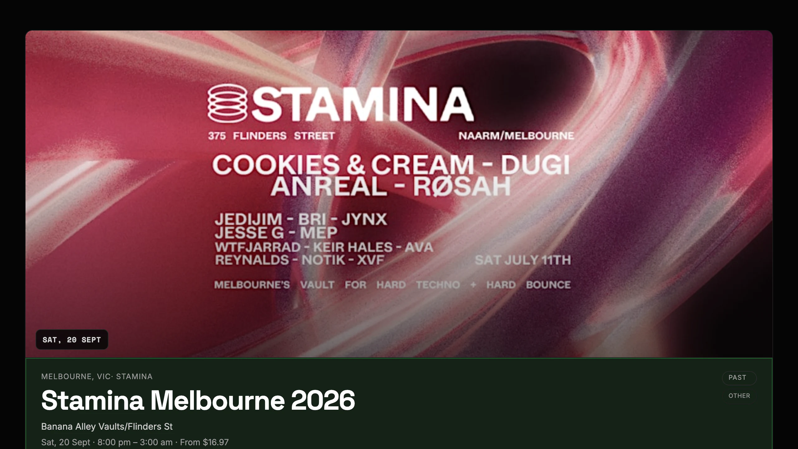 Event pages in the PartyLine app