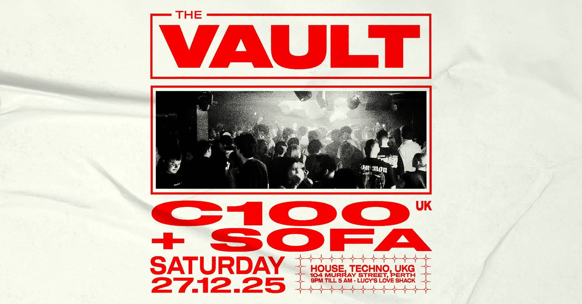 The Vault | Saturdays ft. C100 & Sofa (UK) 𝗧𝗵𝗲 𝗩𝗮𝘂𝗹𝘁 | 𝗦𝗮𝘁𝘂𝗿𝗱𝗮𝘆𝘀 𝗳𝘁. 𝗖𝟭𝟬𝟬 & 𝗦𝗼𝗳𝗮 (𝗨𝗞)