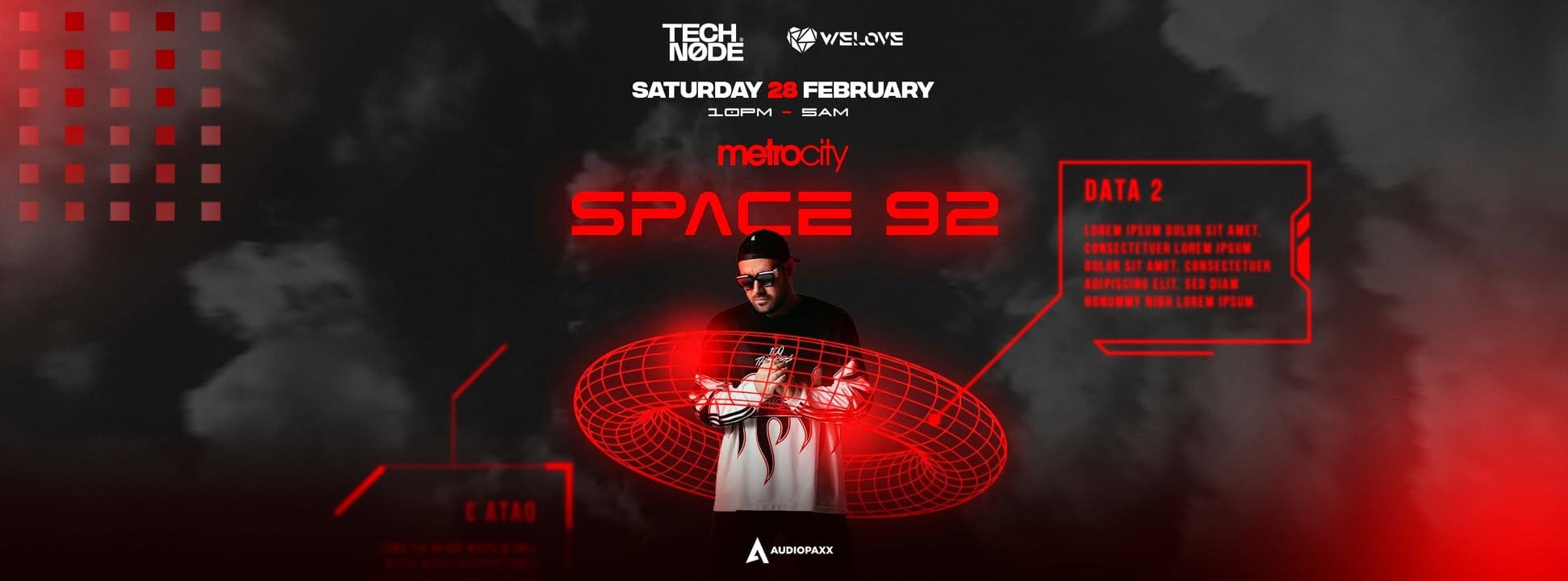 T E C H N 0 D E & W E L O V E P R O U D L Y P R E S E N T I N G 🔥 SPACE 92 - Drumcode / Filth on Acid 🔥​ SAT 28 FEB - METRO CITY, Northbridge | 10pm-5am