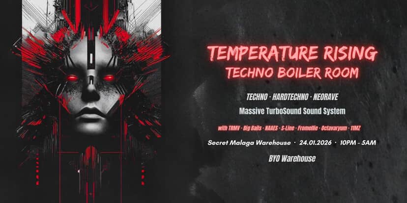TEMPERATURE RISING | TECHNO BOILER ROOM. Perth Warehouse party.2026 - PartyLine Perth Music Promotion