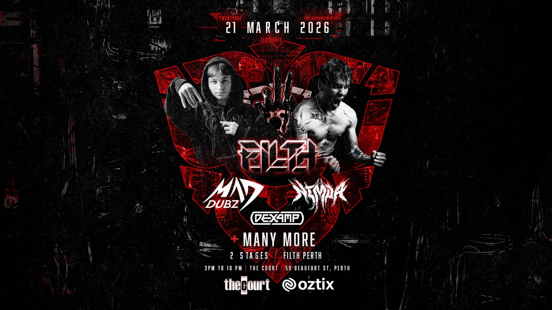 FILTH - MAD DUBZ & NIMDA - DAY PARTY 🔥 FILTH RETURNS TO THE COURT 🔥 🔊 DUBSTEP DAY PARTY March 21st Perth