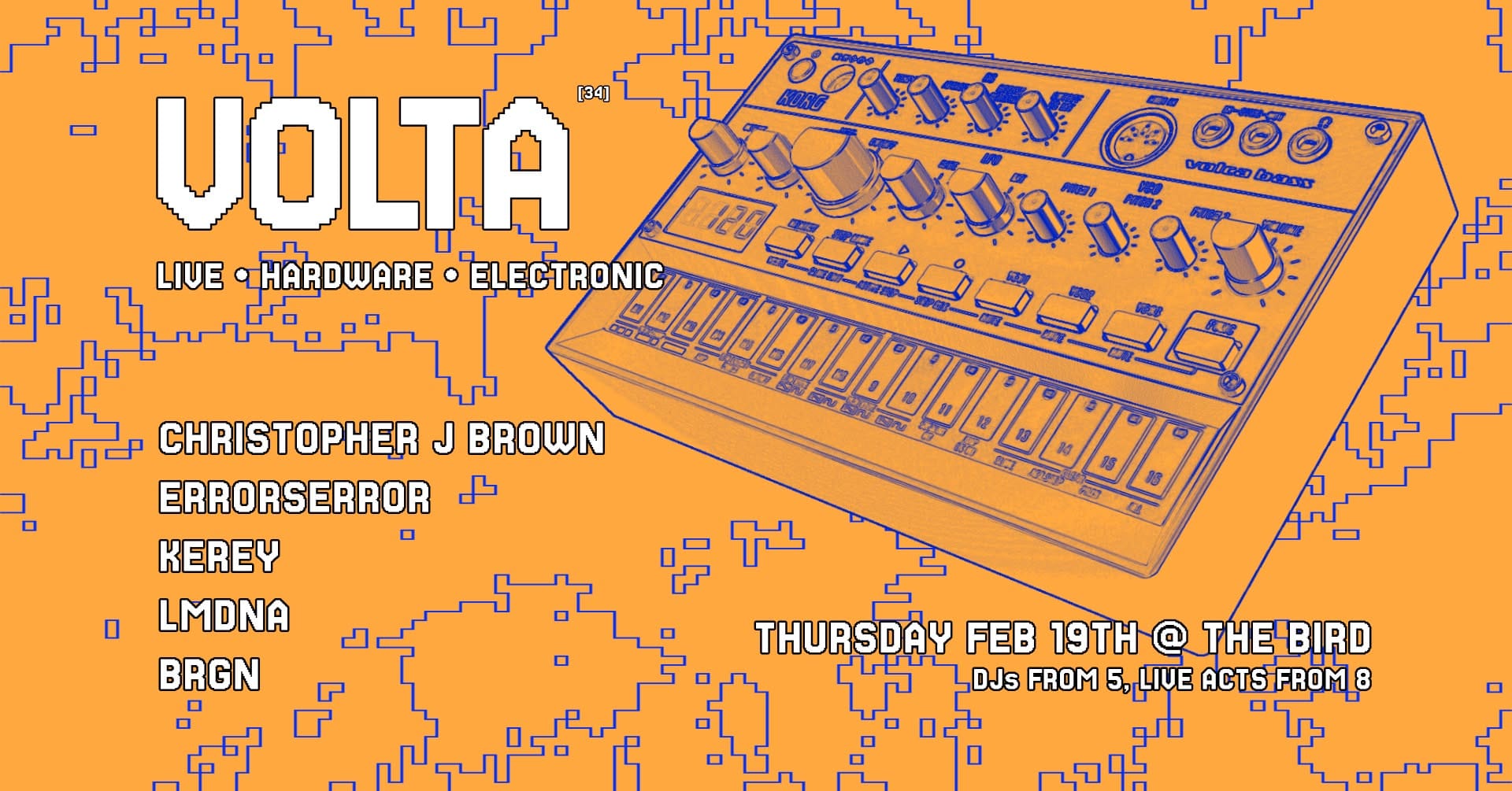 [VOLTA №34] - Electronic music, live. VOLTA explores Boorloo/Perth's electronic underground and the raw potential of hardware-only performance. Hear and see sound sculpted in real time.