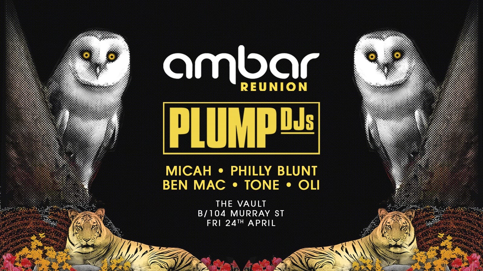 Ambar Reunion ft PLUMP DJs Ambar Reunion ft PLUMP DJs 18+ 09:00pm, Fri 24th Apr 2026 Lucy's Love Shack