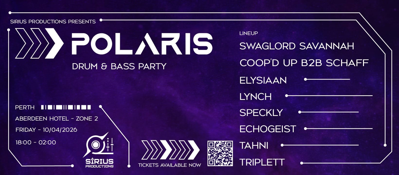 Polaris Share Fri, 10 Apr, 5pm - Sat, 11 Apr, 2am AWST Add to calendar The Aberdeen Hotel Northbridge WA, Australia