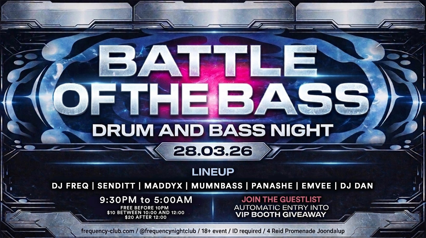 Frequency Nightclub presents Battle of the Bass back for Edition 2.March 28th 2026