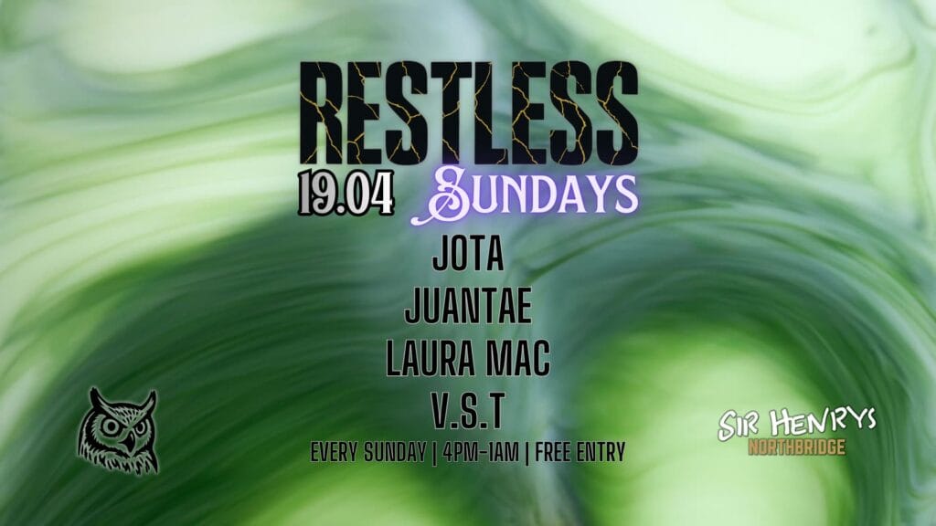 Stay Restless xx SUN - 19.04.2026 - 4PM-1AM Jota Juantae Laura Mac V.S.T + Restless DJs