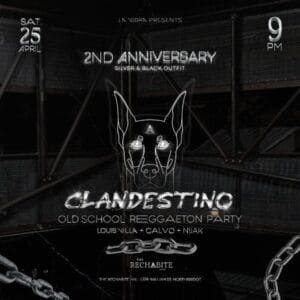 The Rechabite CLANDESTINO | OLD SCHOOL REGGAETON PARTY 9:00pm, Sat 25 April, 2026 The Rechabite, WA