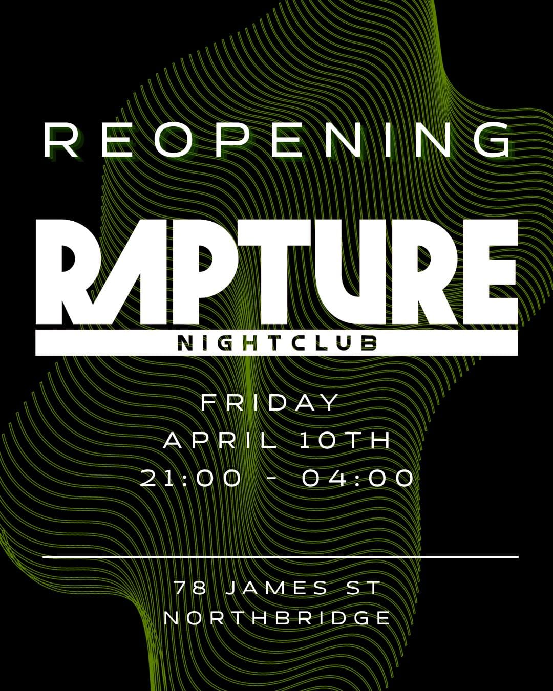 Reopening this Friday, April 10 21:00 – 04:00 Free entry 🤑