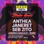 S.A.S.H & Studio Amor ★ S.A.S.H Perth x Studio Amor ★ Anthea ★ Janeret ★ Seb Zito ★ Port Beach Brewery ★ Sat 6th June ★ Anthea - Janeret - Seb Zito Port Beach Brewery (North Fremantle, WA) Saturday, 6 June 2026 3:00 pm